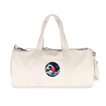 Vinyl Wave - Japanese Vinyl Record - Recycled Canvas Sports Bag by Stanley/Stella - natural - Front