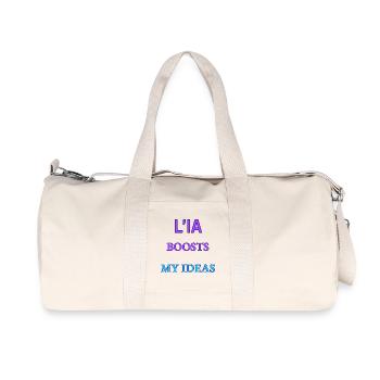 AI boosts my ideas – bold neon typography - Recycled Canvas Sports Bag by Stanley/Stella - natural - Front