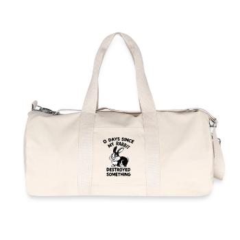 0 jours depuis que mon lapin a détruit quelque chose d’amusant - Sac de sport en toile recyclée Stanley/Stella - blanc naturel - Devant