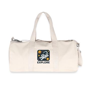 Space Astronaut erkunden - Recycelte Canvas-Sporttasche von Stanley/Stella - Naturweiß - Vorne