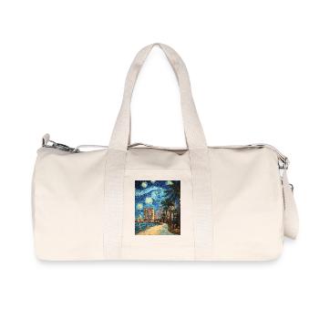 Miami Beach, Floride, Van Gogh, Nuit étoilée - Sac de sport en toile recyclée Stanley/Stella - blanc naturel - Devant