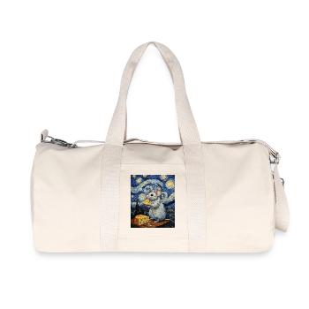 Souris mange du fromage Nuit étoilée à la Van Gogh - Sac de sport en toile recyclée Stanley/Stella - blanc naturel - Devant