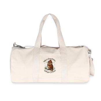 Wintereule – Where Snowflakes Whisper Dreams - Recycled Canvas Sports Bag by Stanley/Stella - natural - Front
