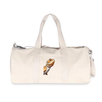 Bearded Dragon Orange Illustration - Recycled Canvas Sports Bag by Stanley/Stella - natural - Front