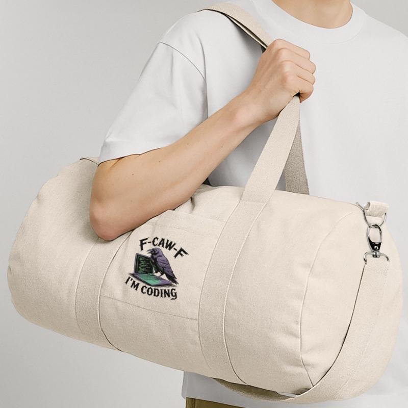 RabenCoder: Code Raven am Laptop Recycelte Canvas-Sporttasche von Stanley/Stella