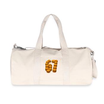 Funny 67 Meme with Burger  - Recycled Canvas Sports Bag by Stanley/Stella - natural - Front