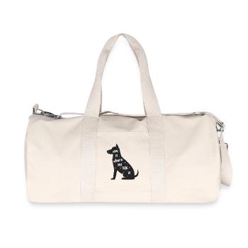 Home is where my dog is – polka dot design - Recycled Canvas Sports Bag by Stanley/Stella - natural - Front