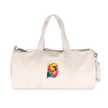 Feuriger Papagei Farbenkunst - Recycelte Canvas-Sporttasche von Stanley/Stella - Naturweiß - Vorne