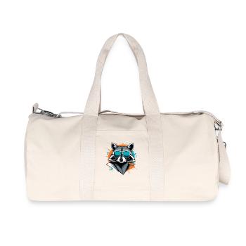 Raccoon with sunglasses street style - Recycled Canvas Sports Bag by Stanley/Stella - natural - Front