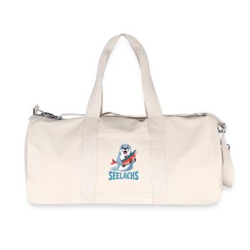 Goberge drôle de phoque avec jeu de mots sur le saumon - Sac de sport en toile recyclée Stanley/Stella - blanc naturel - Devant