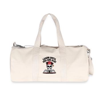Apprenez jusqu’à ce que vous soyez vieux crâne - Sac de sport en toile recyclée Stanley/Stella - blanc naturel - Devant