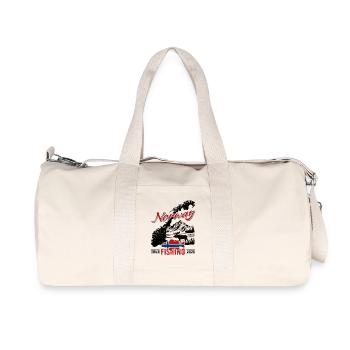 Excursion de pêche en Norvège 2026 - Cadeau de pêcheur - Sac de sport en toile recyclée Stanley/Stella - blanc naturel - Devant