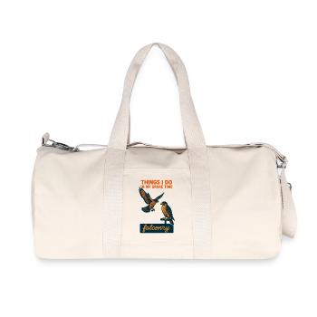 Faucon Choses que je fais pendant mon temps libre Fauconnerie - Sac de sport en toile recyclée Stanley/Stella - blanc naturel - Devant