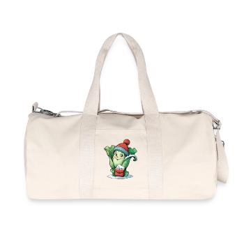 Laitue dans une écharpe d’hiver et lettres - Sac de sport en toile recyclée Stanley/Stella - blanc naturel - Devant