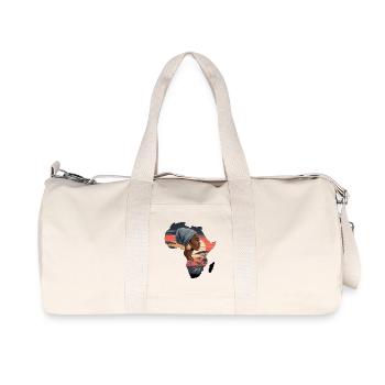  Afrika Kontinent Silhouette Afrofrau Profil - Recycelte Canvas-Sporttasche von Stanley/Stella - Naturweiß - Vorne