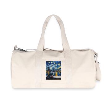 Colombe Oiseau Van Gogh Style Nuit étoilée - Sac de sport en toile recyclée Stanley/Stella - blanc naturel - Devant
