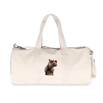 Nilpferd Flusspferd Mama Hippopotamus Cooles Hippo - Recycled Canvas Sports Bag by Stanley/Stella - natural - Front