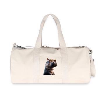 Nilpferd Flusspferd Mama Hippopotamus Cooles Hippo - Recycled Canvas Sports Bag by Stanley/Stella - natural - Front