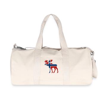 Nordic Moose with Norway Flag - Recycled Canvas Sports Bag by Stanley/Stella - natural - Front