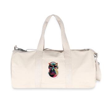 Nilpferd Flusspferd Mama Hippopotamus Cooles Hippo - Recycled Canvas Sports Bag by Stanley/Stella - natural - Front