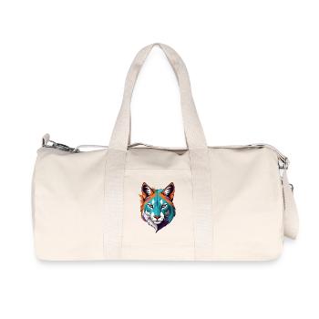 Prismatischer Tigerkopf Illustration - Recycelte Canvas-Sporttasche von Stanley/Stella - Naturweiß - Vorne