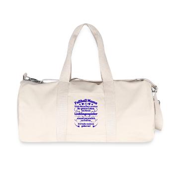 Footballeur Maman Joueur Préféré Né en Bleu - Sac de sport en toile recyclée Stanley/Stella - blanc naturel - Devant