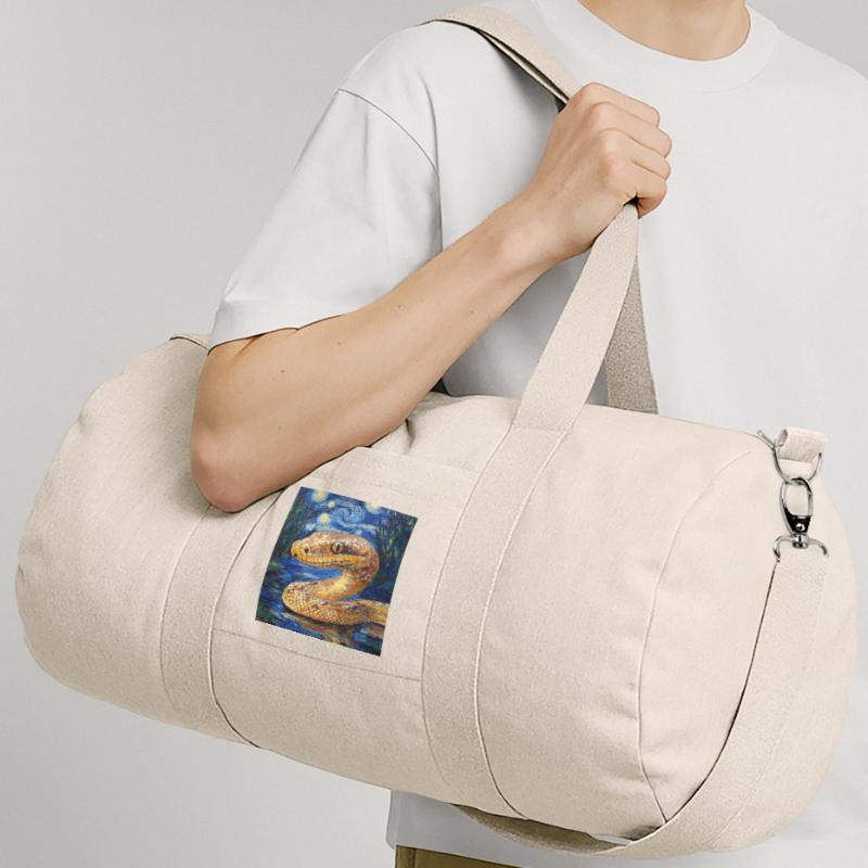 Snake Python Van Gogh Style Starry Night Recycled Canvas Sports Bag by Stanley/Stella