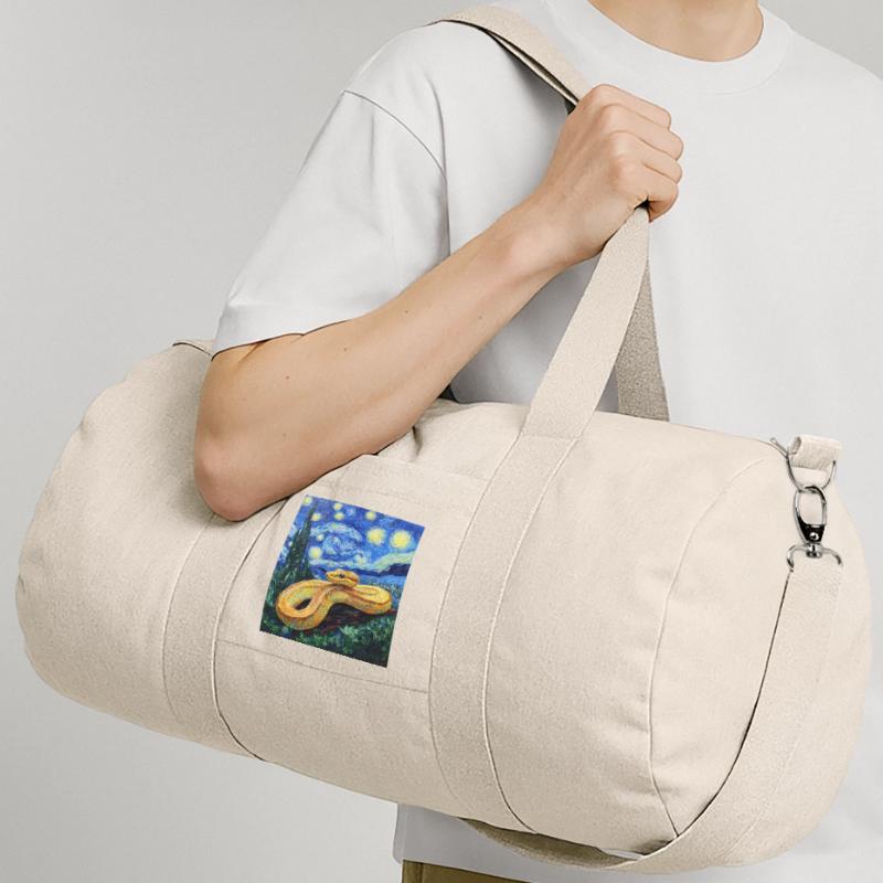 Serpent Python Style Van Gogh Nuit étoilée Sac de sport en toile recyclée Stanley/Stella