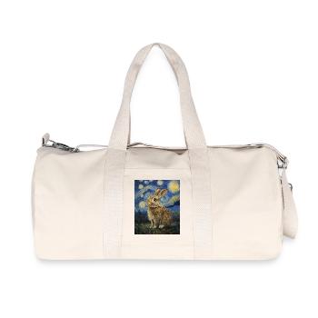 Lapin Lapin Lapin Van Gogh Style Nuit étoilée - Sac de sport en toile recyclée Stanley/Stella - blanc naturel - Devant