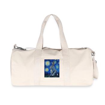 Lapin Lapin Lapin Van Gogh Style Nuit étoilée - Sac de sport en toile recyclée Stanley/Stella - blanc naturel - Devant
