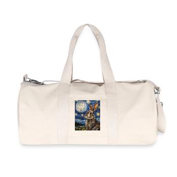 Lapin Lapin Lapin Van Gogh Style Nuit étoilée - Sac de sport en toile recyclée Stanley/Stella - blanc naturel - Devant