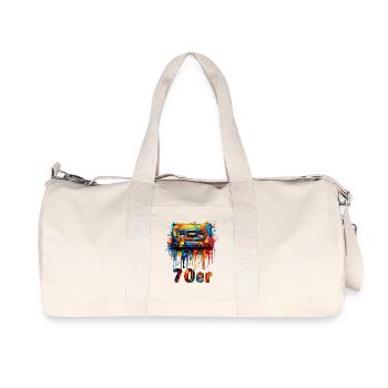 CASSETTE DE MUSIQUE années 70 - Sac de sport en toile recyclée Stanley/Stella - blanc naturel - Devant