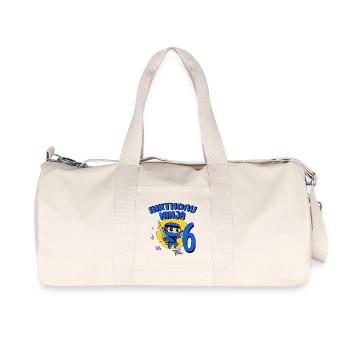 Anniversaire Ninja 6 ans Cadeau de fête d’anniversaire - Sac de sport en toile recyclée Stanley/Stella - blanc naturel - Devant