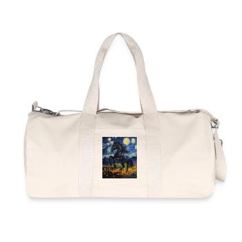 Cheval Chevaux Cavalier Style Van Gogh Nuit étoilée - Sac de sport en toile recyclée Stanley/Stella - blanc naturel - Devant