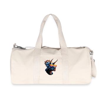 Triceratops Dinosaur Dinos Triceratops Dino - Recycled Canvas Sports Bag by Stanley/Stella - natural - Front
