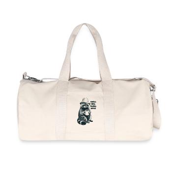 Chill mal deine Base - Waschbär - Recycelte Canvas-Sporttasche von Stanley/Stella - Naturweiß - Vorne