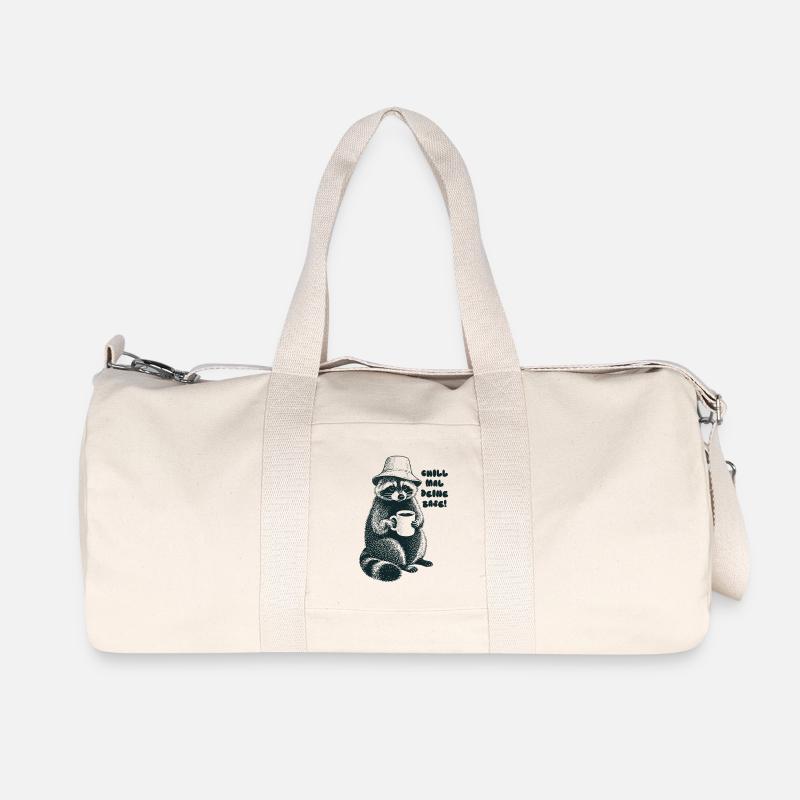 Chill mal deine Base - Waschbär - Recycelte Canvas-Sporttasche von Stanley/Stella - Naturweiß