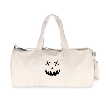 Funny Pumpkin Face Halloween Shirt Outfit Top - Recycled Canvas Sports Bag by Stanley/Stella - natural - Front