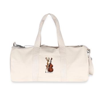 Deer on the double bass - Recycled Canvas Sports Bag by Stanley/Stella - natural - Front
