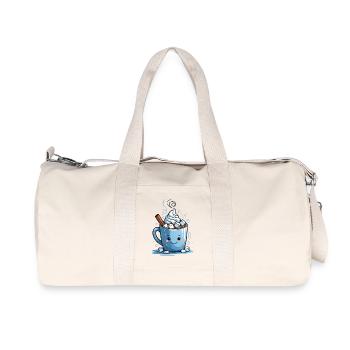 Tasse de cacao confortable avec des guimauves - Sac de sport en toile recyclée Stanley/Stella - blanc naturel - Devant