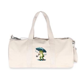 Rain frog with umbrella - Recycled Canvas Sports Bag by Stanley/Stella - natural - Front