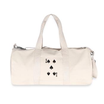 Cartes à jouer Silhouettes Motif 5 Pique - Sac de sport en toile recyclée Stanley/Stella - blanc naturel - Devant
