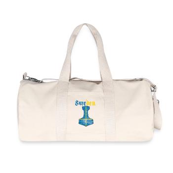 Schweden Flagge – Mjölnir Thorhammer Design - Recycelte Canvas-Sporttasche von Stanley/Stella - Naturweiß - Vorne