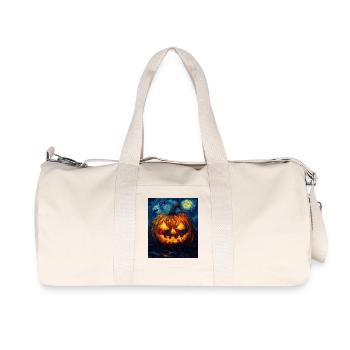 Kürbis Halloween Van Gogh Style Starry Night - Recycelte Canvas-Sporttasche von Stanley/Stella - Naturweiß - Vorne
