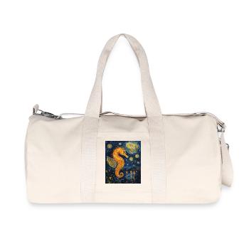 Seahorse Van Gogh Style Starry Night - Recycled Canvas Sports Bag by Stanley/Stella - natural - Front