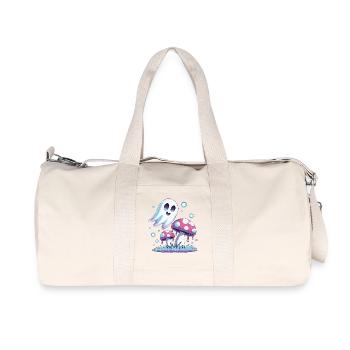 Kawaii Ghost & Mushrooms – Pastel Design - Recycled Canvas Sports Bag by Stanley/Stella - natural - Front