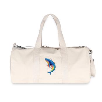 Blauwal Wal Blauwale Walgesang Taucher Ozean Wale - Recycelte Canvas-Sporttasche von Stanley/Stella - Naturweiß - Vorne