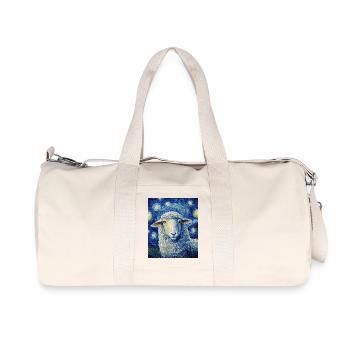 Sheep Van Gogh Style Starry Night - Recycled Canvas Sports Bag by Stanley/Stella - natural - Front