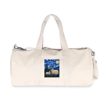 Sheep Van Gogh Style Starry Night - Recycled Canvas Sports Bag by Stanley/Stella - natural - Front