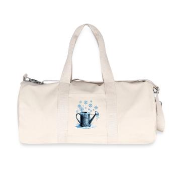 Arrosoir bleu glacier - Sac de sport en toile recyclée Stanley/Stella - blanc naturel - Devant